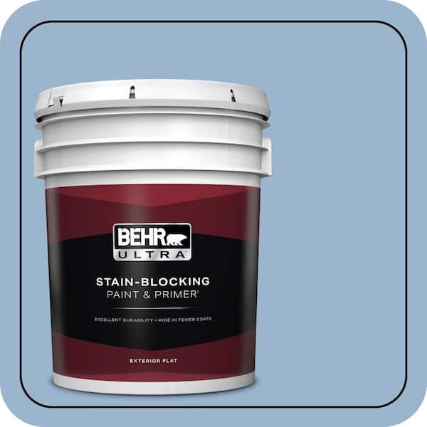 BEHR ULTRA 5 gal. #PPU14-10 Blue Suede Flat Exterior Paint & Primer