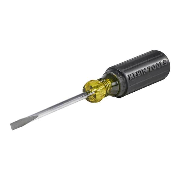 1/4 in. Cabinet-Tip Wire Bending Flat Head Screwdriver with 4 in. Round Shank- Cushion Grip Handle