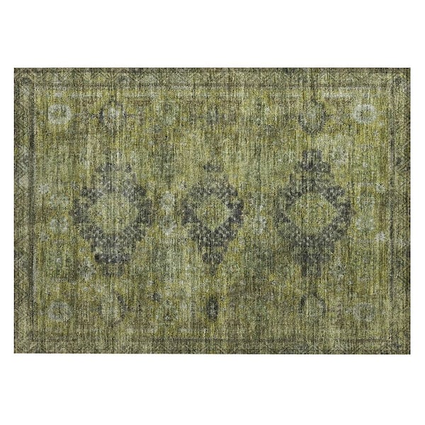Chantille Machine Washable Indoor/Outdoor Abstract ACN2808 Olive 3 ft. x 4 ft. Area Rug