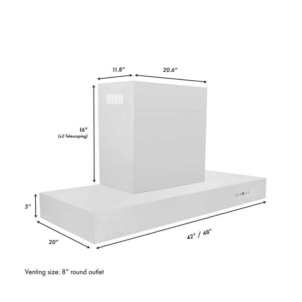 48-Inch Stainless Steel Convertible Wall Mounted Range Hood