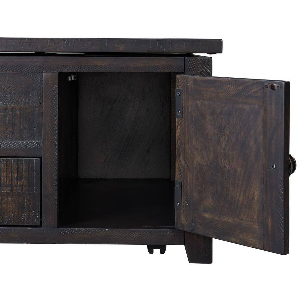 Transitional Espresso Rectangular Coffee Table with Lift-Top and Storage