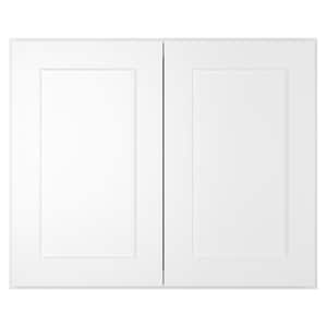 30 in. W x 12 in. D x 24 in. H in Shaker White Plywood Ready to Assemble Wall Cabinet 2-Doors 1-Shelf Kitchen Cabinet