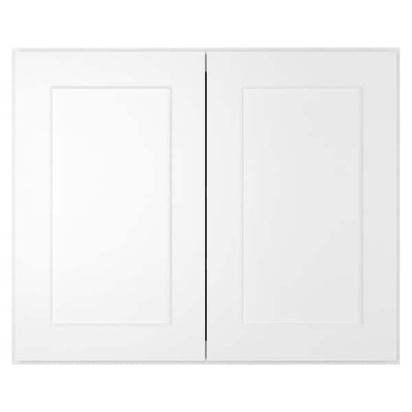 HOMEIBRO 30 in. W x 12 in. D x 24 in. H in Shaker White Plywood Ready to Assemble Wall Cabinet 2-Doors 1-Shelf Kitchen Cabinet