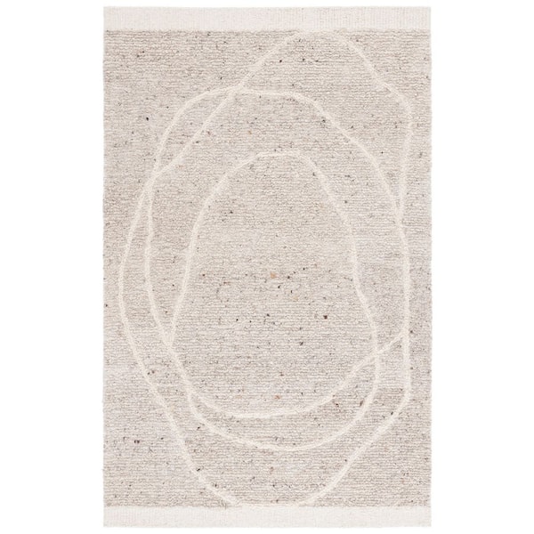 Natura 9 ft. x 12 ft. Ivory/Beige Distressed Abstract Area Rug
