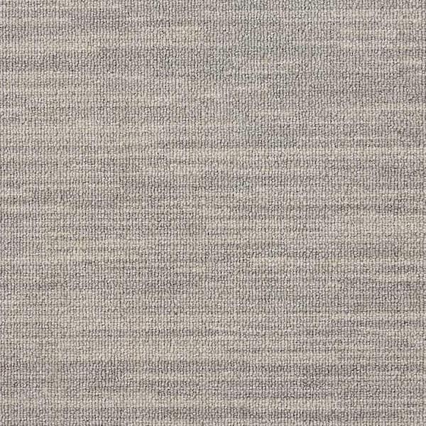 Natural Harmony Sky Breeze Mountain Gray 13.2 ft. 36 oz. Wool Loop Installed Carpet