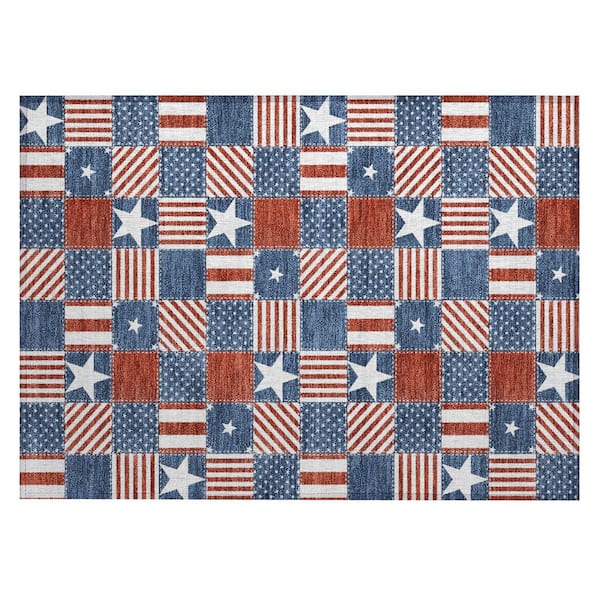 Chantille Machine Washable Indoor/Outdoor Abstract ACN2848 Navy 3 ft. x 4 ft. Area Rug