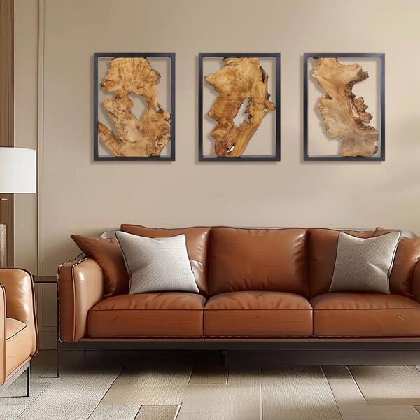 3-Pack 12 in x 16 in Brown Irregular Patterns by Handcrafted Wood