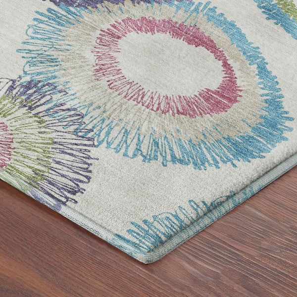 Mayfield Premium Machine Washable Abstract AMF2278 Pearl 10 ft. x 14 ft. Area Rug