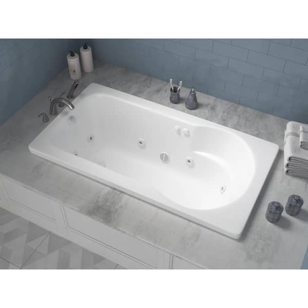 Zircon 5 ft. Right Drain Rectangular Drop-in Whirlpool Bathtub in White Zircon 5 ft. Right Drain Rectangular Drop-in Whirlpool Bathtub in White