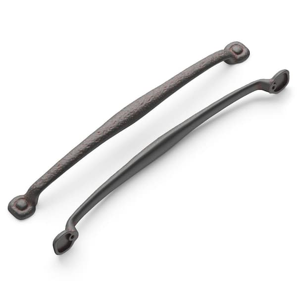 HICKORY HARDWARE Refined Rustic 18 in. Center-to-Center Rustic Iron Appliance Pull