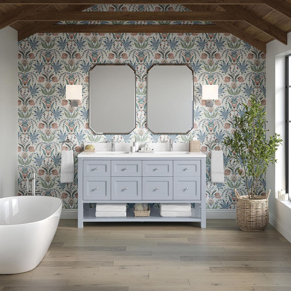 Breckenridge 59.9 in. W x 23.5 in. D x 33.0 in. H Double Bath Vanity Cabinet Without Top in Serenity Blue price history on PriceWatchPro