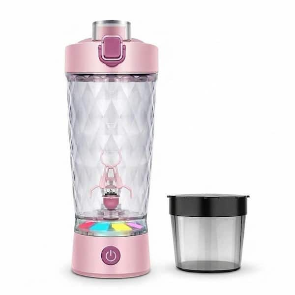 Pink Tritan Electric Protein Shaker Bottle with Leak-Proof Lid and Storage, BPA-Free, 22 oz. 1 Bottle