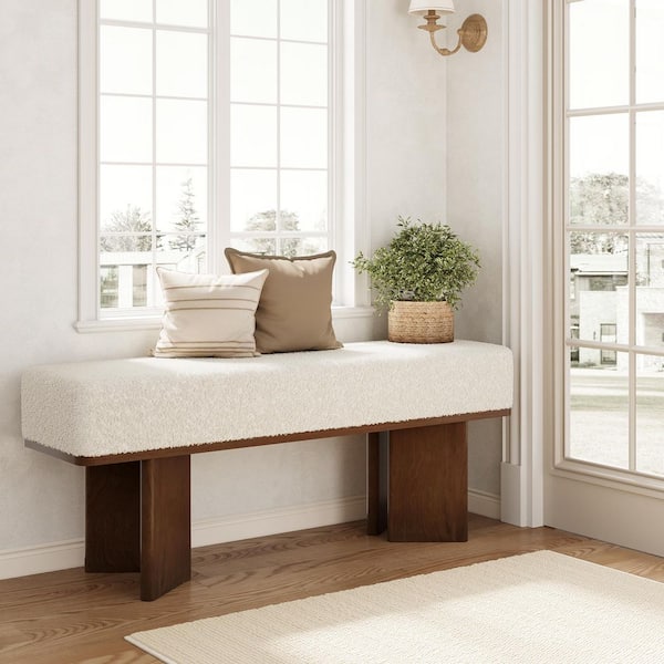 47.24 in. Bedroom Bench, Modern Upholstered Entryway Bench