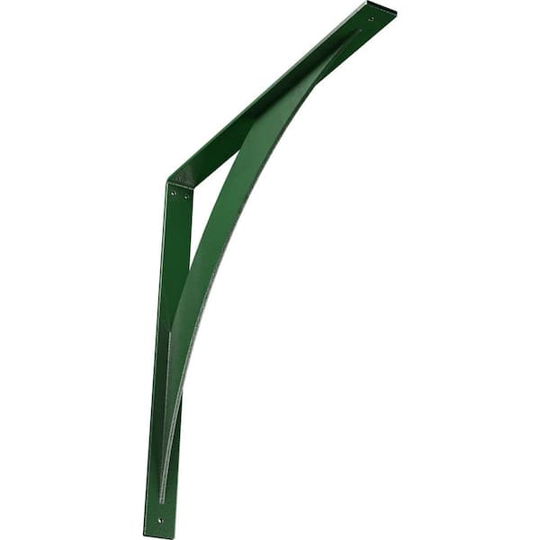 Ekena Millwork 2 in. x 24 in. x 24 in. Steel Hammered Deep Green Legacy Bracket