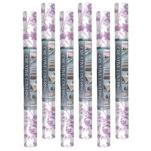 Creative Covering 18 in. x 16 ft. Toile Lavender Self-Adhesive Vinyl Drawer and Shelf Liner (6-Rolls)