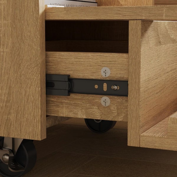 FUFU&GAGA Natural Changing Table with Flip-Top Storage, LED