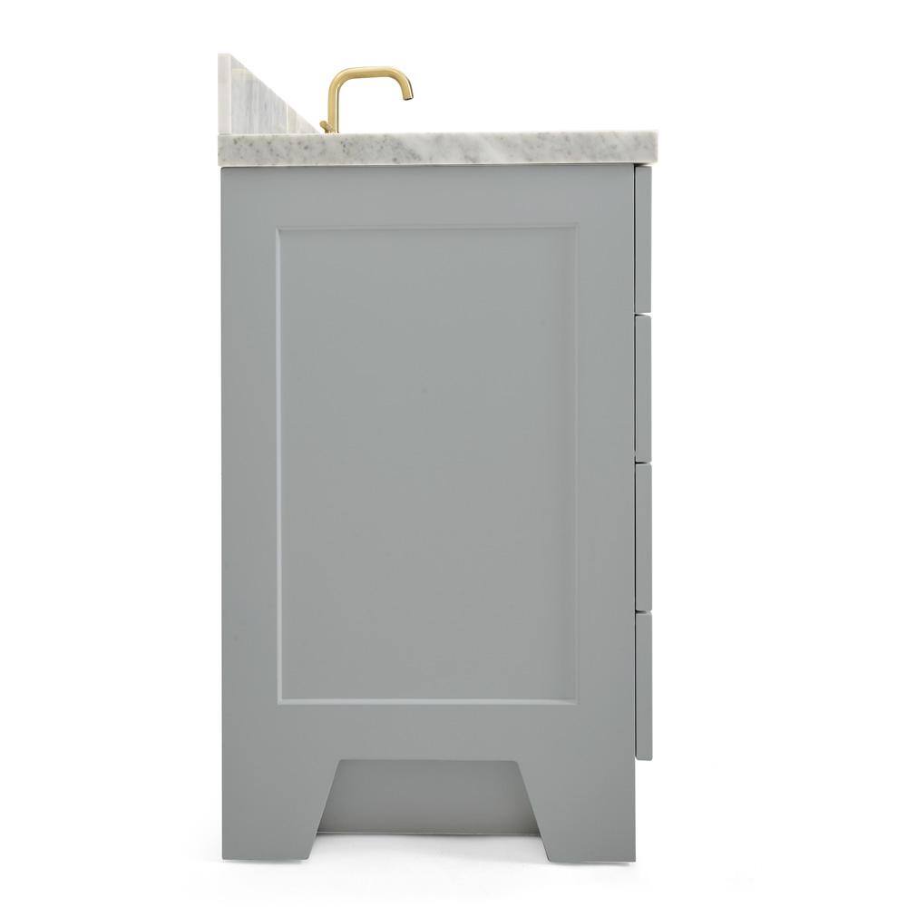 Taylor 55" Grey Wood Freestanding Single Basin Vanity with Marble Top