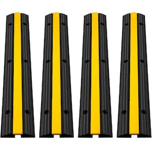 1-Channel Rubber Cable Protector Ramps 22046 lbs. Loading Cable Cable Wire Cord Cover Speed Bump (4-Pieces)