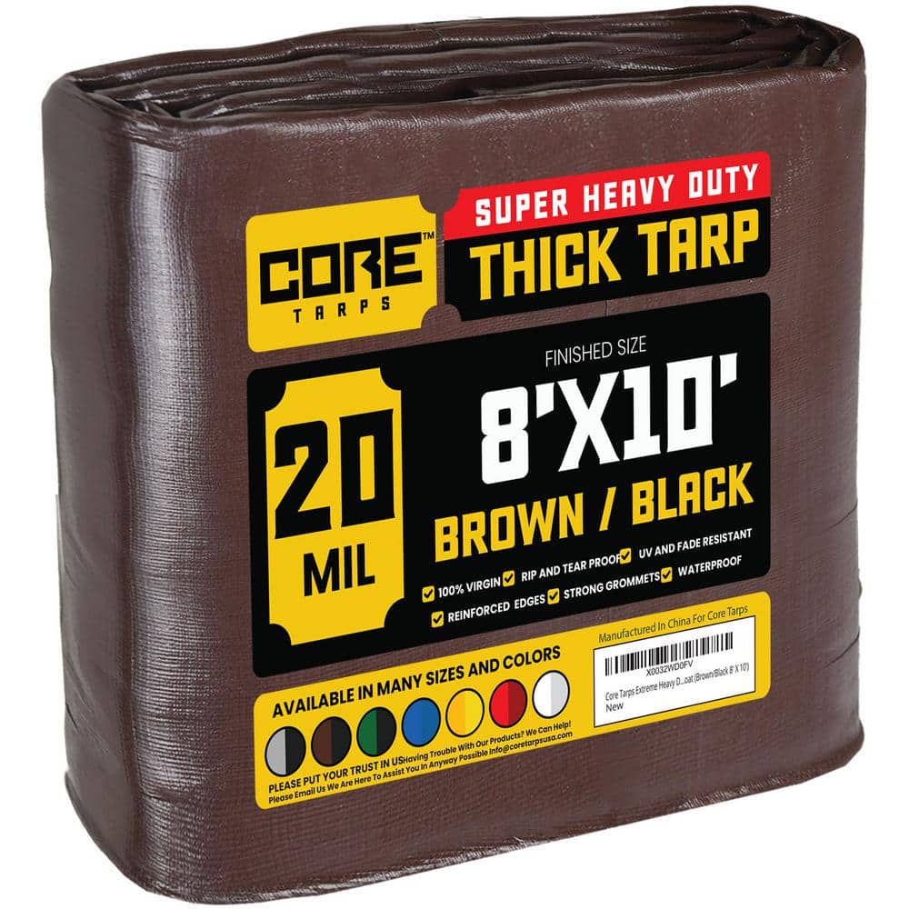 8 ft. x 10 ft. Brown/Black 20 Mil Heavy Duty Polyethylene Tarp, Waterproof, UV Resistant, Rip and Tear Proof price history on PriceWatchPro