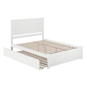 Nantucket White Queen Bed with Footboard and Twin Extra Long Trundle