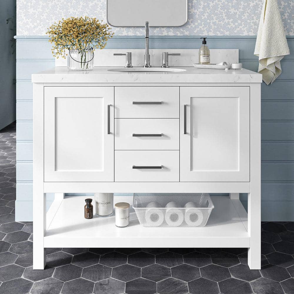 Bayhill 42'' White Quartz Single Basin Vanity Set