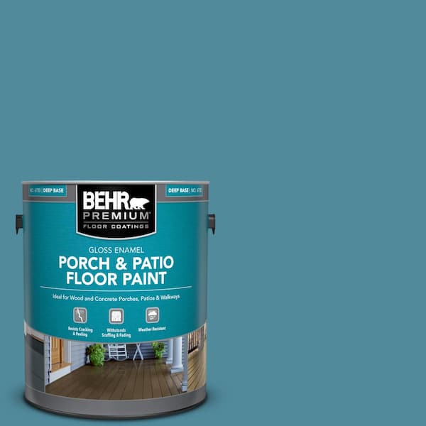1 gal. #S460-5 Blue Square Gloss Enamel Interior/Exterior Porch and Patio Floor Paint