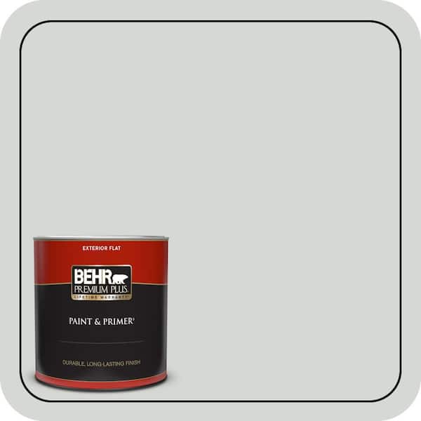 BEHR PREMIUM PLUS 1 qt. #710E-2 Pensive Sky Flat Exterior Paint & Primer