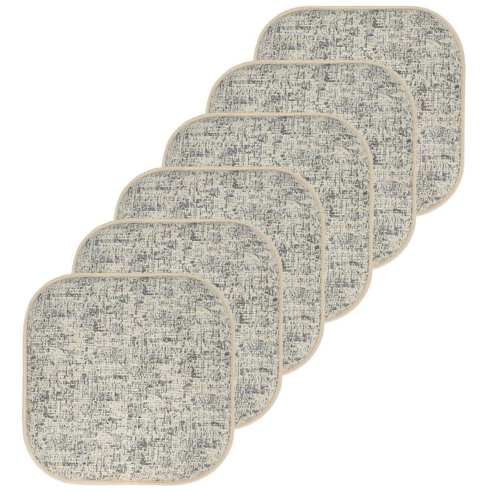 Broadway Square Memory Foam 16 in.x16 in. Non-Slip Back, Chair Cushion (6-Pack), Cream/Blue price history on PriceWatchPro