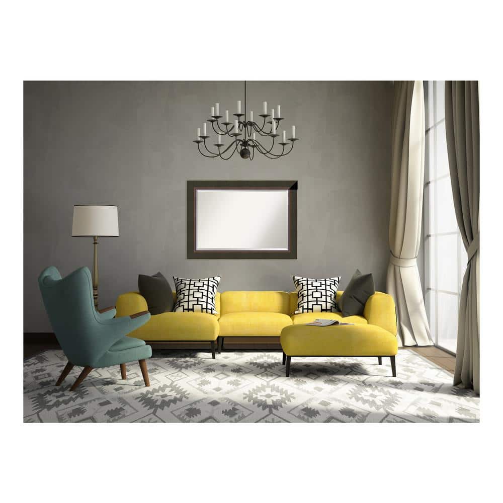 Medium Rectangle Bronze Contemporary Mirror (30.5 in. H x 42.5 in. W)