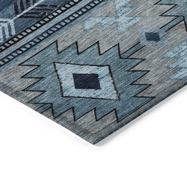 Chantille Machine Washable Indoor/Outdoor Abstract ACN1754 Blue 8 ft. x 10 ft. Area Rug