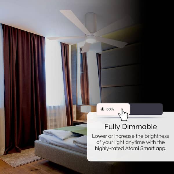 Nouvo 5 52 in. Smart Indoor Pearl White 5-Blade WiFi Ceiling Fan with Adjustable Color & Tunable White LED, Remote