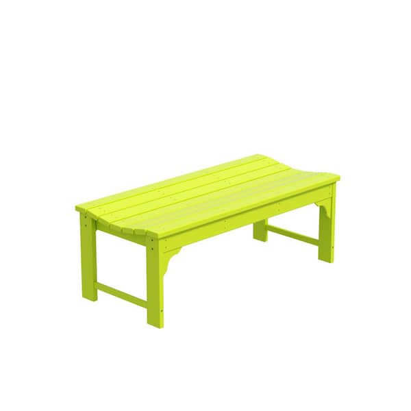 WESTIN OUTDOOR Parkside Lime Outdoor All-Weather Backless Plastic Bench