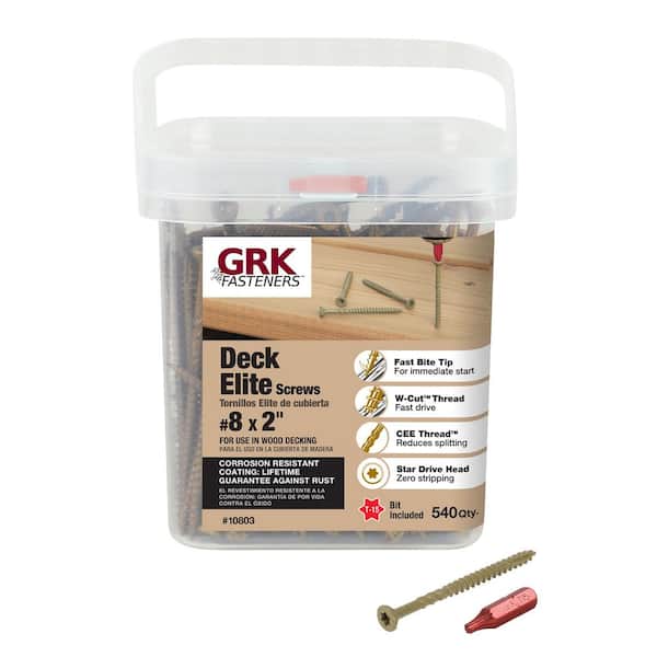 GRK Fasteners #8 x 2 in. Star Drive Bugle Head Deck Elite Wood Deck Screw (540-Pack)