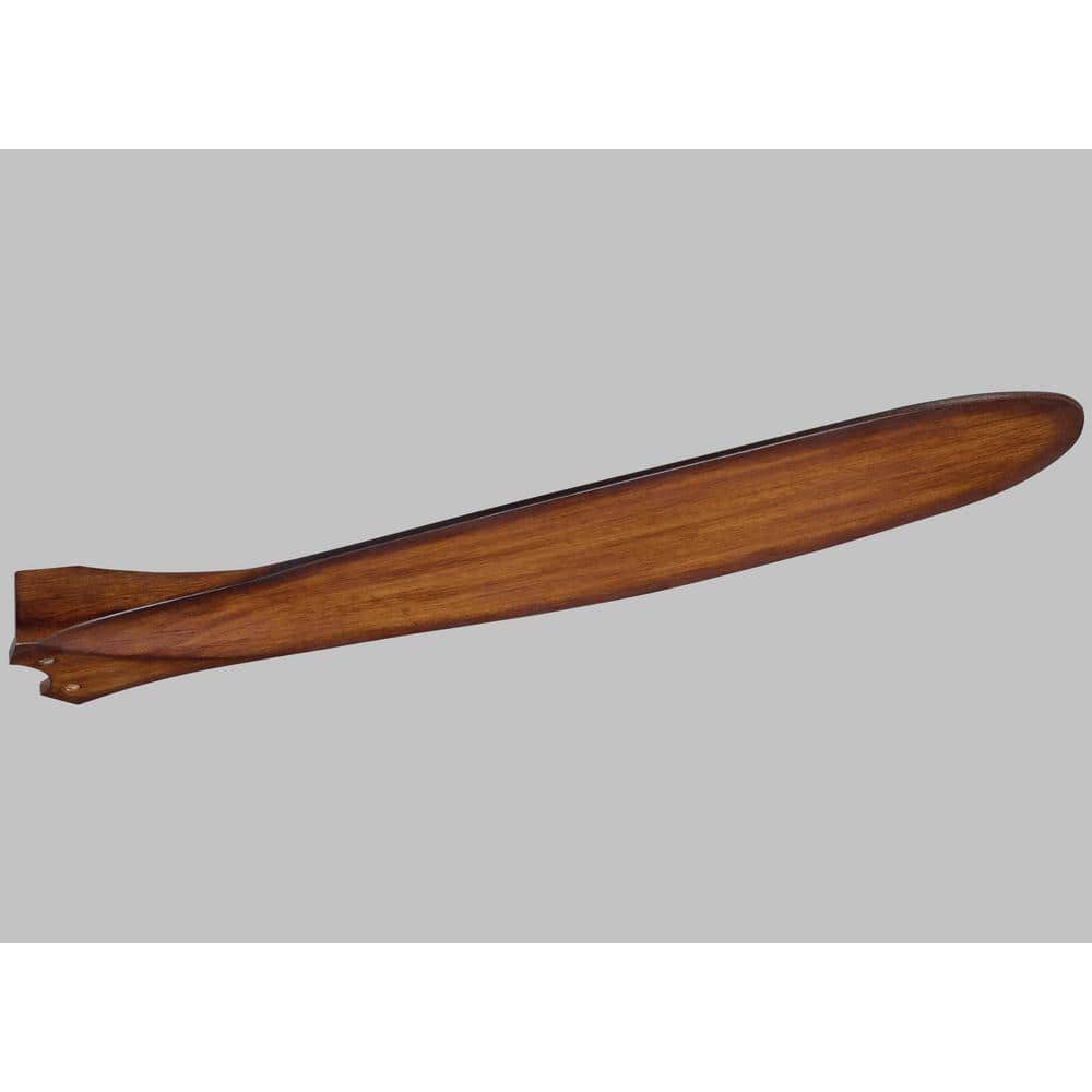 88 Inch Brushed Steel Ceiling Fan with Koa Wood Blades and Remote