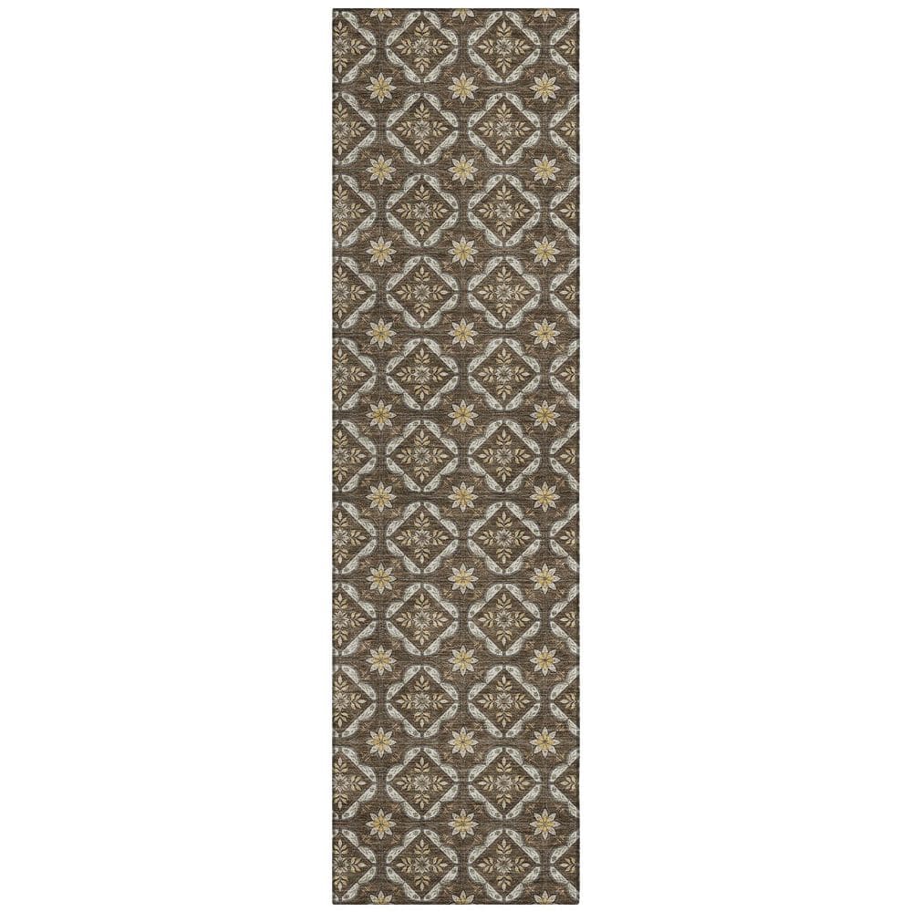 Chantille Machine Washable Indoor/Outdoor Abstract ACN2631 Chocolate 2 ft. x 7 ft. Runner Rug price history on PriceWatchPro