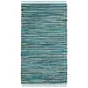 SAFAVIEH Rag Rug Turquoise/Multi Doormat 2 ft. x 3 ft. Striped Speckled ...