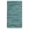 SAFAVIEH Rag Rug Turquoise/Multi 3 ft. x 4 ft. Striped Speckled