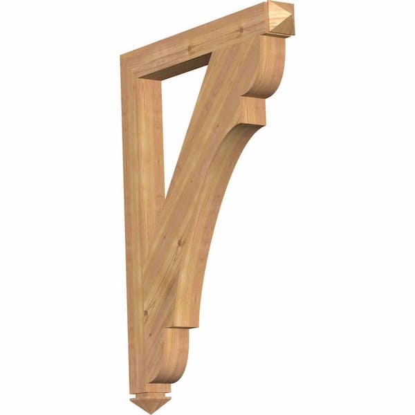 Ekena Millwork 3.5 in. x 44 in. x 32 in. Western Red Cedar Olympic Arts and Crafts Smooth Bracket