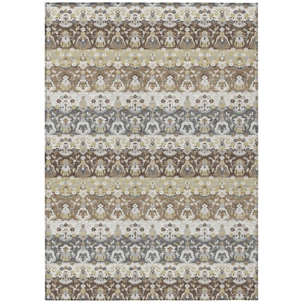 Chantille Machine Washable Indoor/Outdoor Abstract ACN2993 Ivory 5 ft. x 7 ft. 6 in. Area Rug