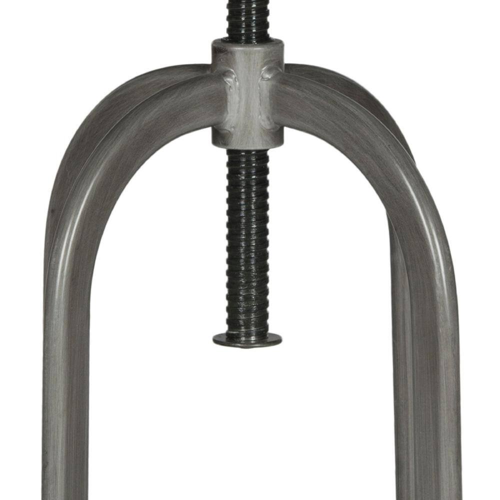 Burnt Oak and Antique Iron Adjustable Swivel Stool