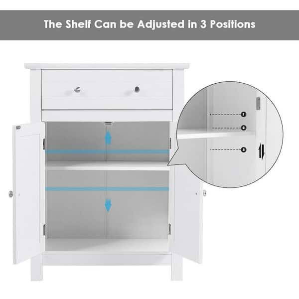 Myrtus Bathroom Storage Cabinet White Freestanding Organizer Cabinet for Bathroom, 3 Drawers Latitude Run