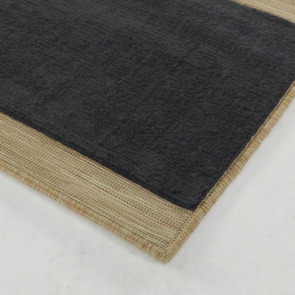 Charcoal Flat Woven Synthetic Rectangular Area Rug 5'3" x 7'
