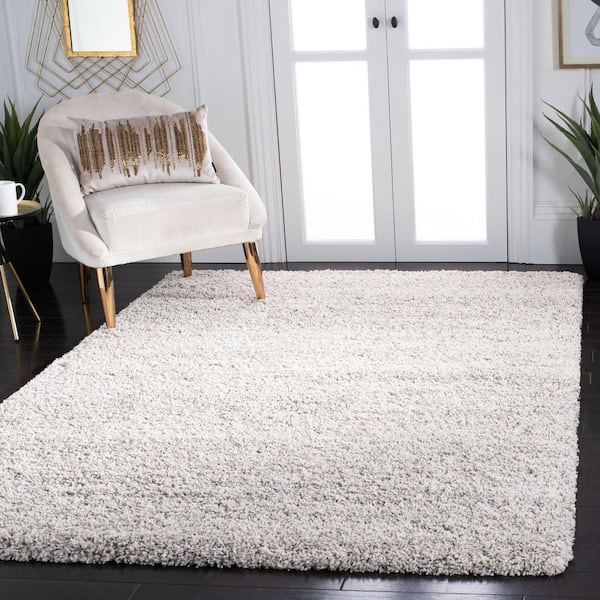 Hudson Shag 2 ft. x 4 ft. Ivory/Gray Solid Marle Area Rug