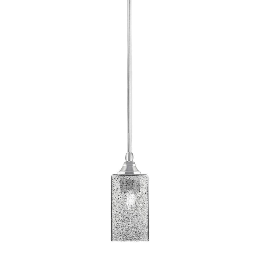 Sparta 100-Watt 1-Light Chrome Shaded Pendant Light Mini Pendant with Smoke