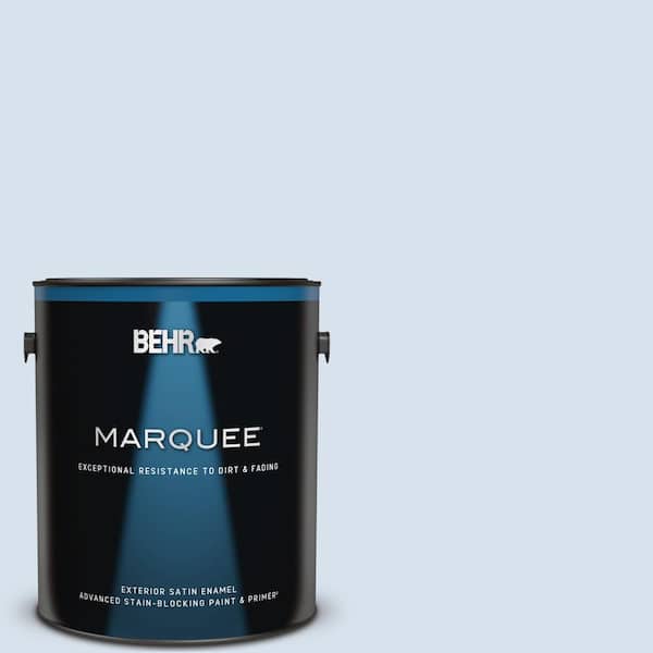 BEHR MARQUEE 1 gal. #580A-2 Icy Bay Satin Enamel Exterior Paint & Primer