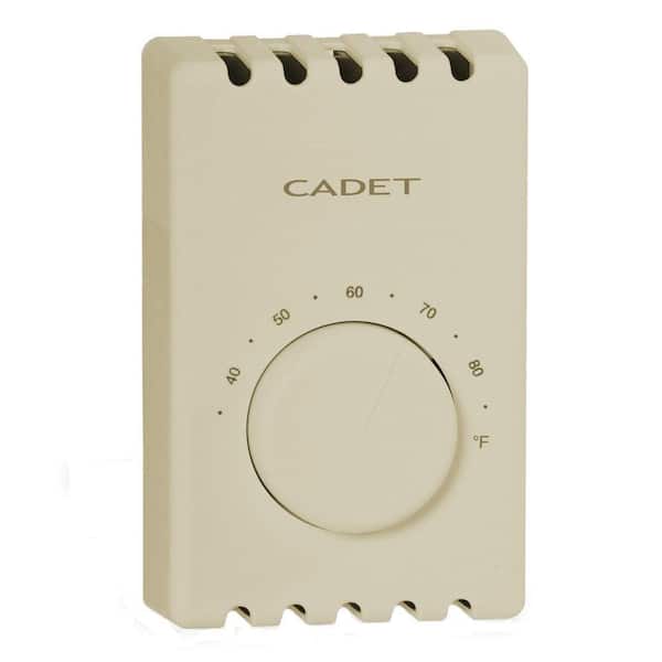 Cadet Single-Pole 22 Amp 120/240-Volt Wall-Mount Mechanical Non-programmable Thermostat in Taupe