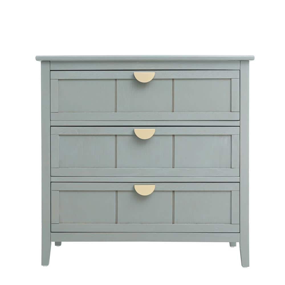 31.54 in. W x 15 in. D x 30.75 in. H Light Gray Linen Cabinet with 3-Drawer