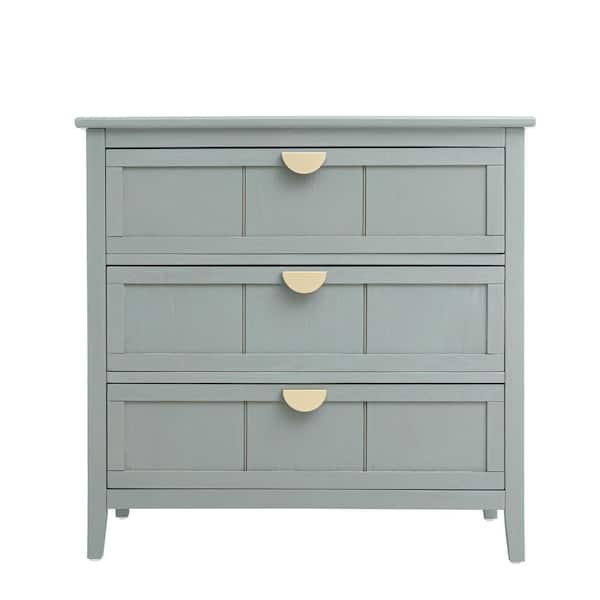 Unbranded 31.54 in. W x 15 in. D x 30.75 in. H Light Gray Linen Cabinet with 3-Drawers