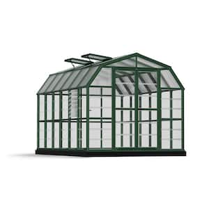 Prestige 8 ft. 8 in. x 12 ft. 9 in. Green/Clear Barn Style DIY Greenhouse Kit with Professional Accessory Package