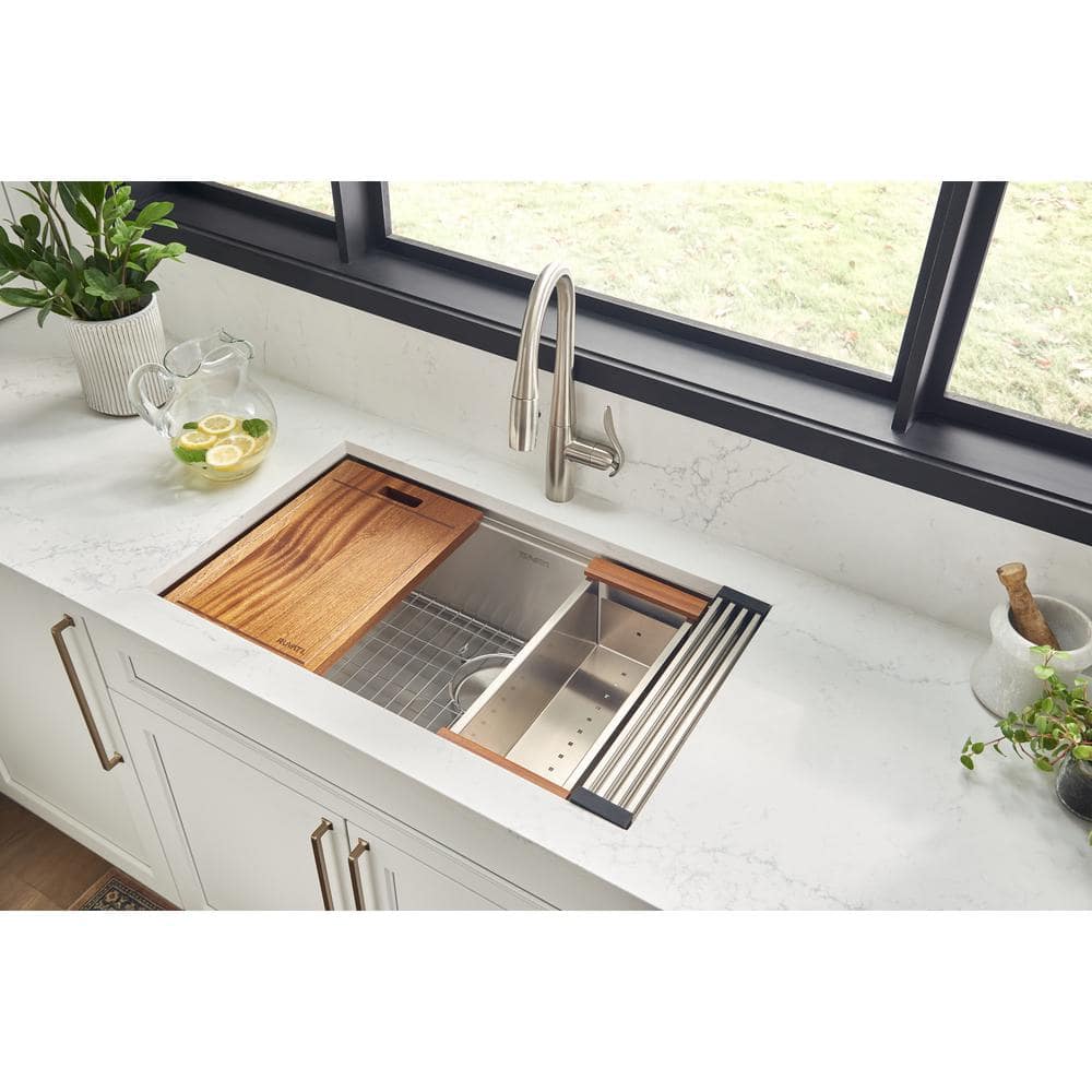 32-Inch Stainless Steel Workstation Ledge Undermount Kitchen Sink